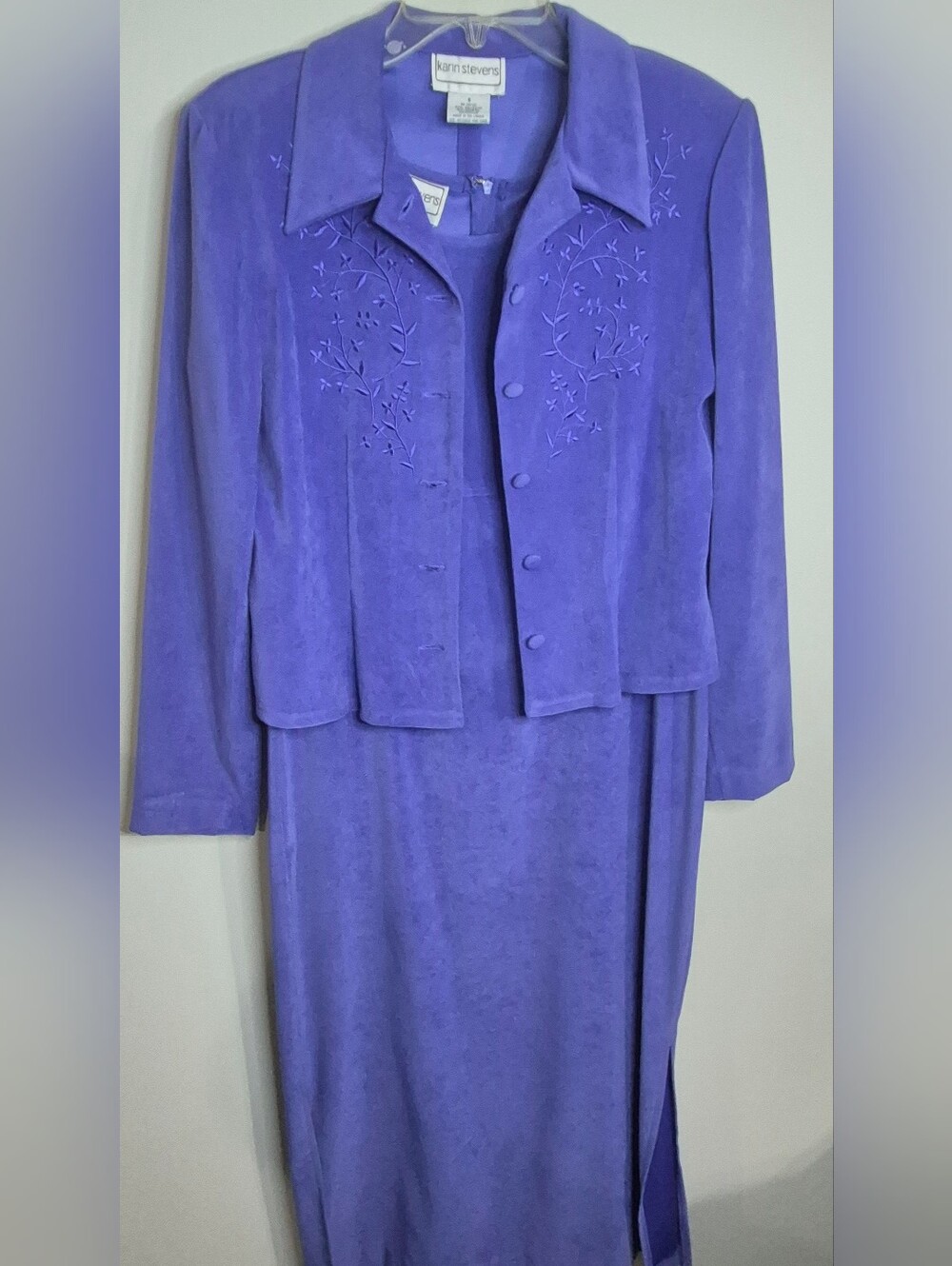 karin stevens Violet Embroidered Two-Piece Dress Set